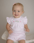 Baby Girl Pink Gator Pima Cotton Short Play Set