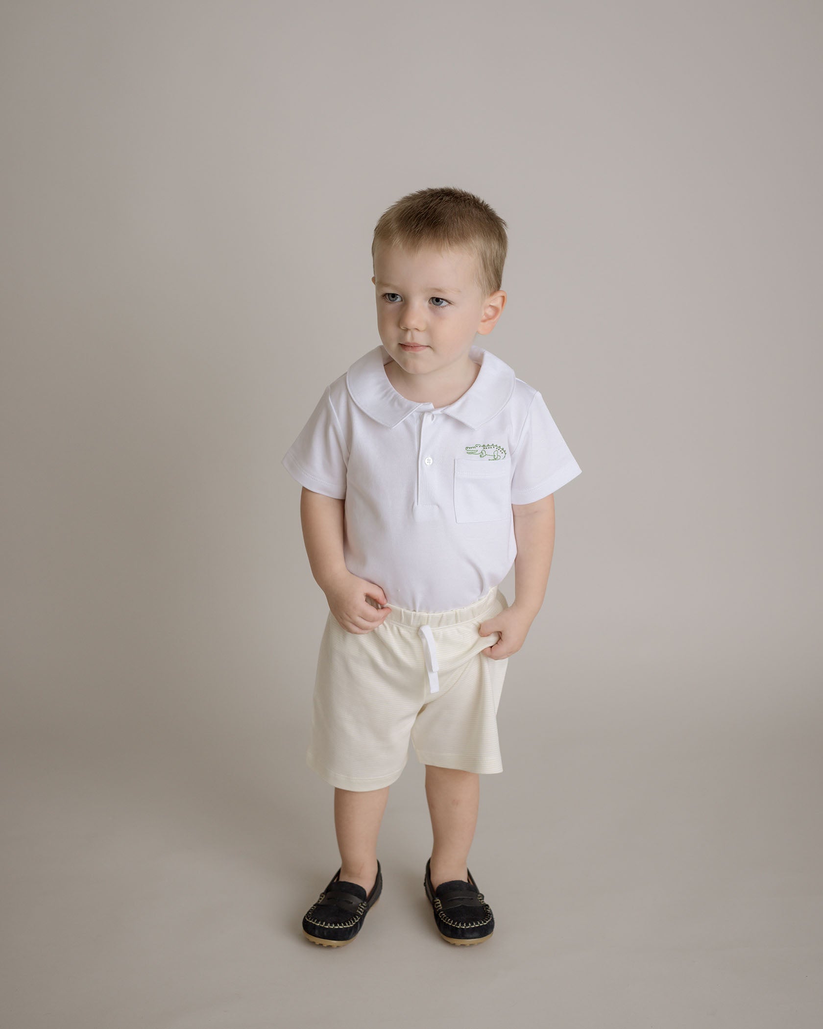 Baby Boy Yellow Gator Pima Cotton Short Play Set