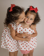 Nena Flutter Sleeve Pinafore Dress, Watermelons