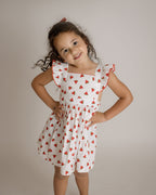 Nena Flutter Sleeve Pinafore Dress, Watermelons