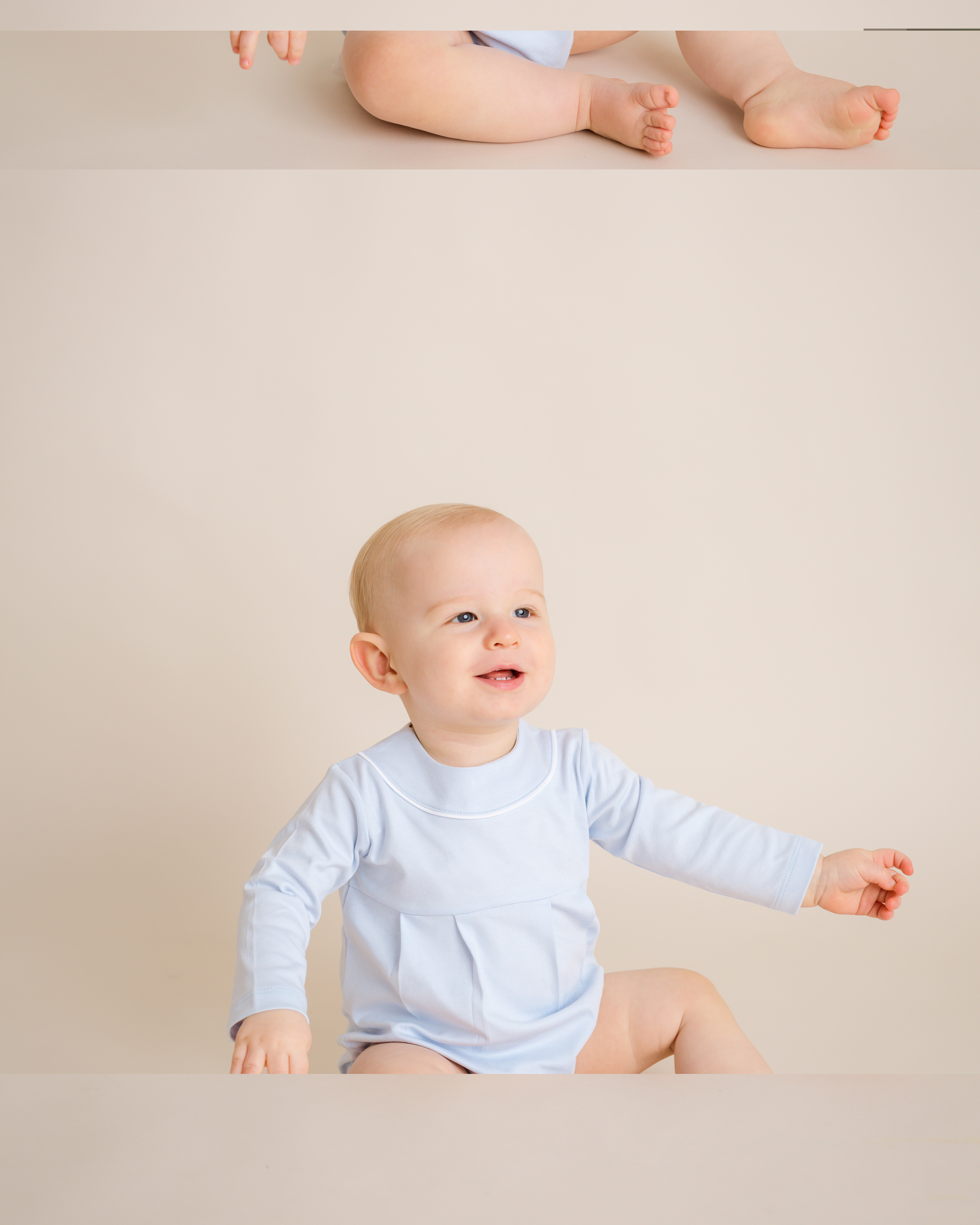 Baby Boy Light Blue Long Sleeve Pima Cotton Jersey Bubble Romper