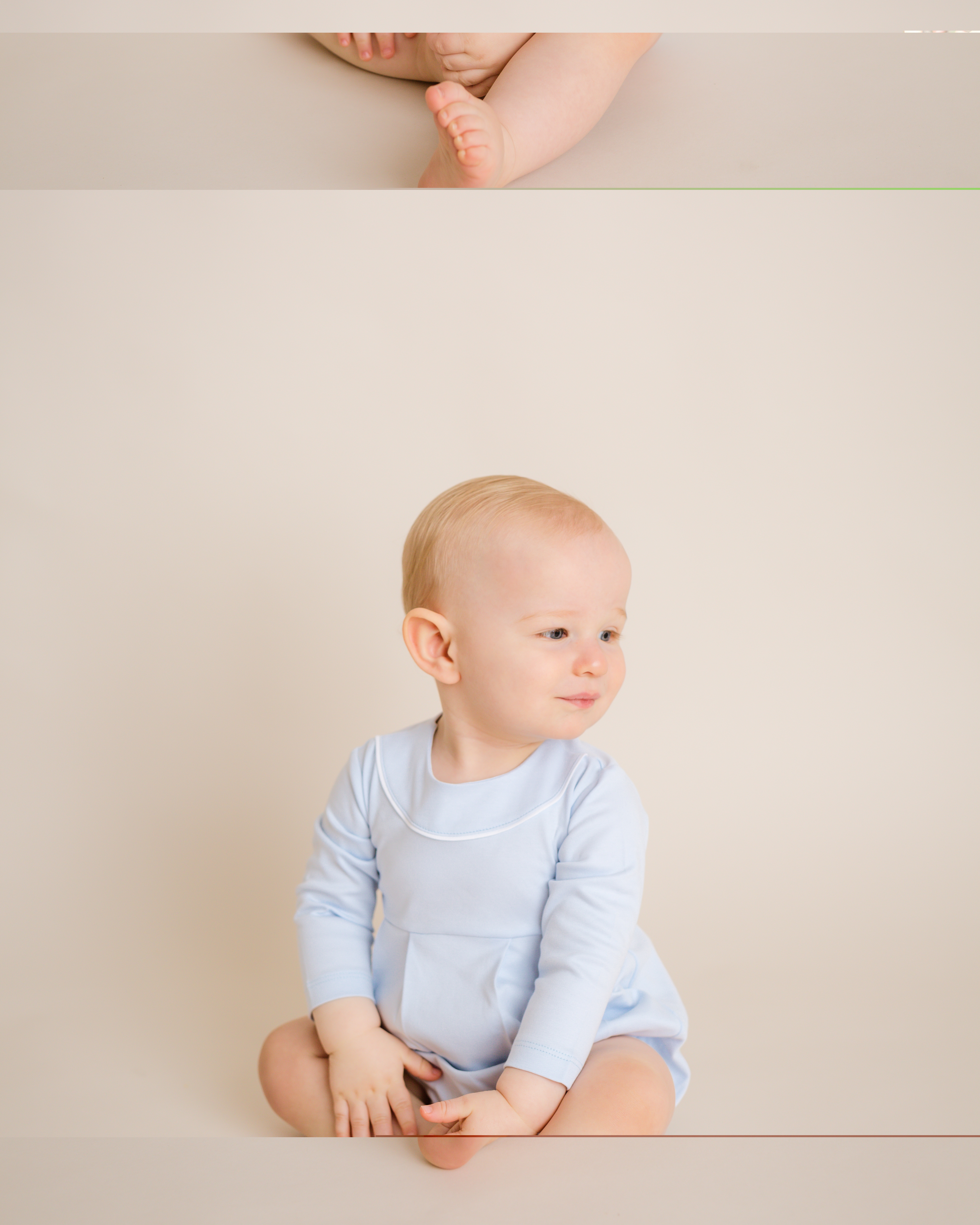 Baby Boy Light Blue Long Sleeve Pima Cotton Jersey Bubble Romper