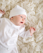 Baby White Pima Cotton Hat