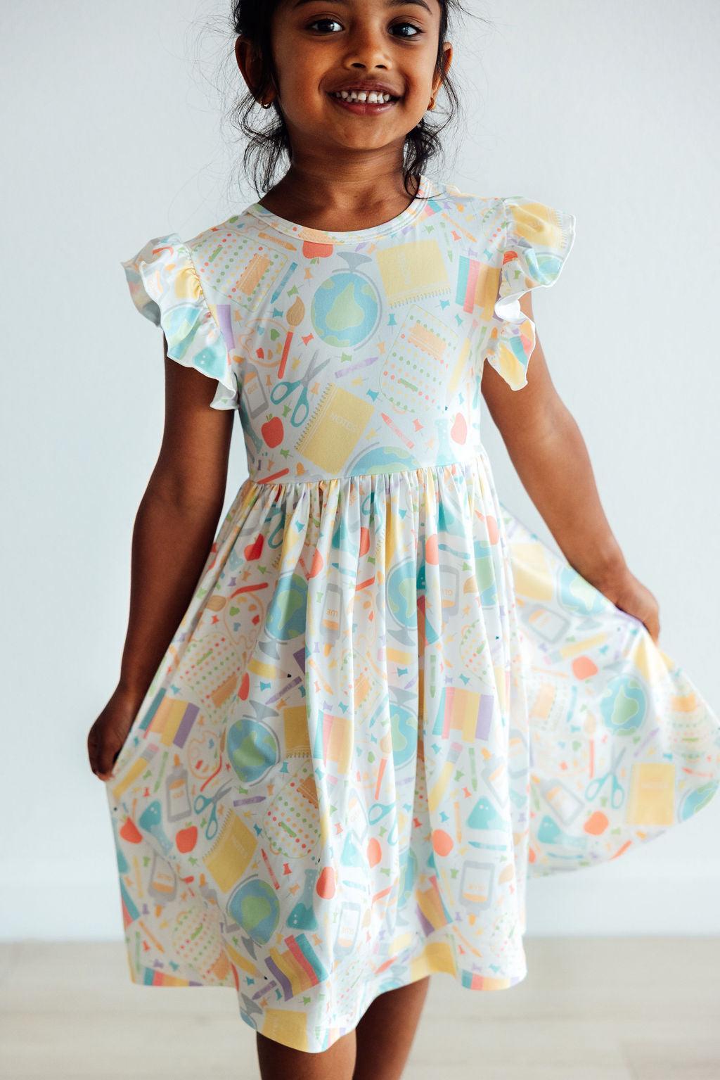 Flutter Sleeve Twirl Dress