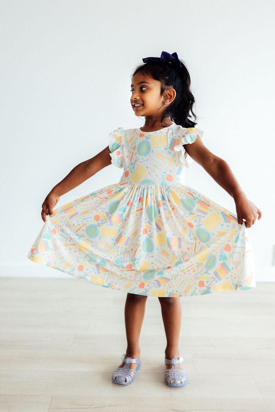 Flutter Sleeve Twirl Dress