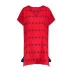 Capucine Women's Mini Caftan Dress Red Embroidery