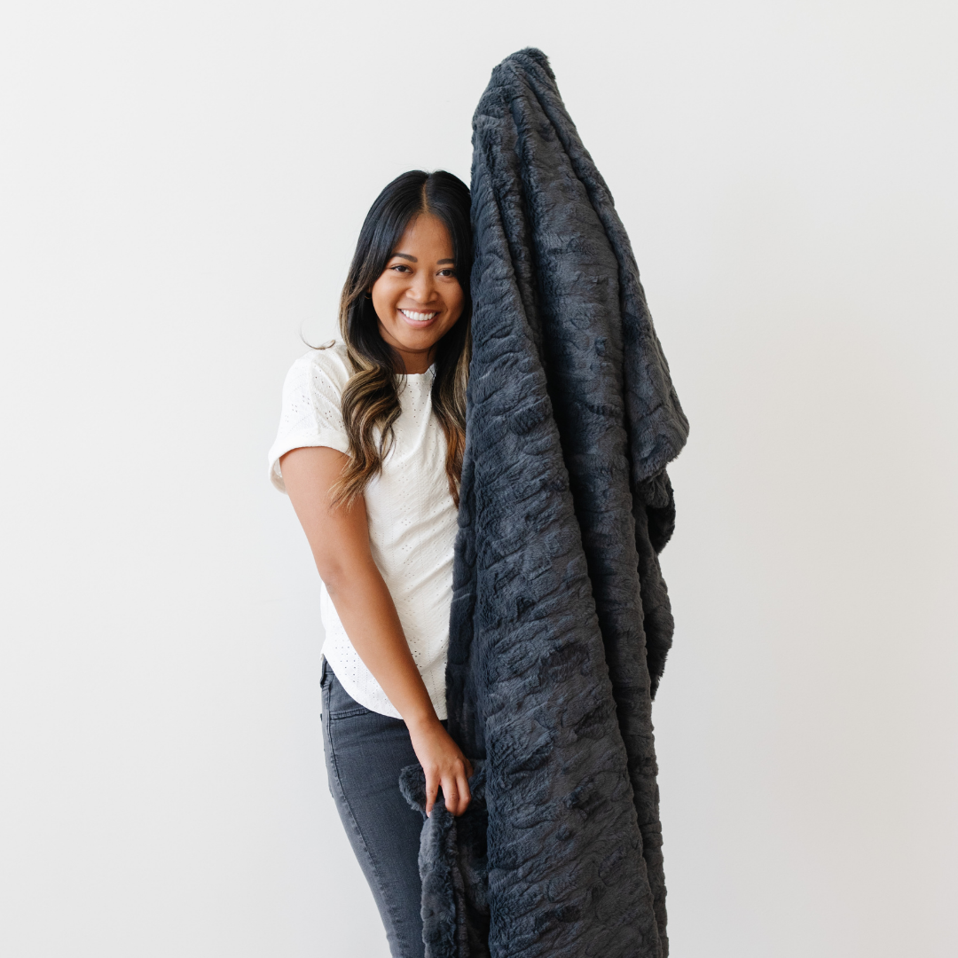 Patterned Faux Fur Throw Blanket