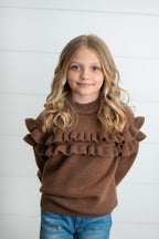Chocolate Ruffle Sweater