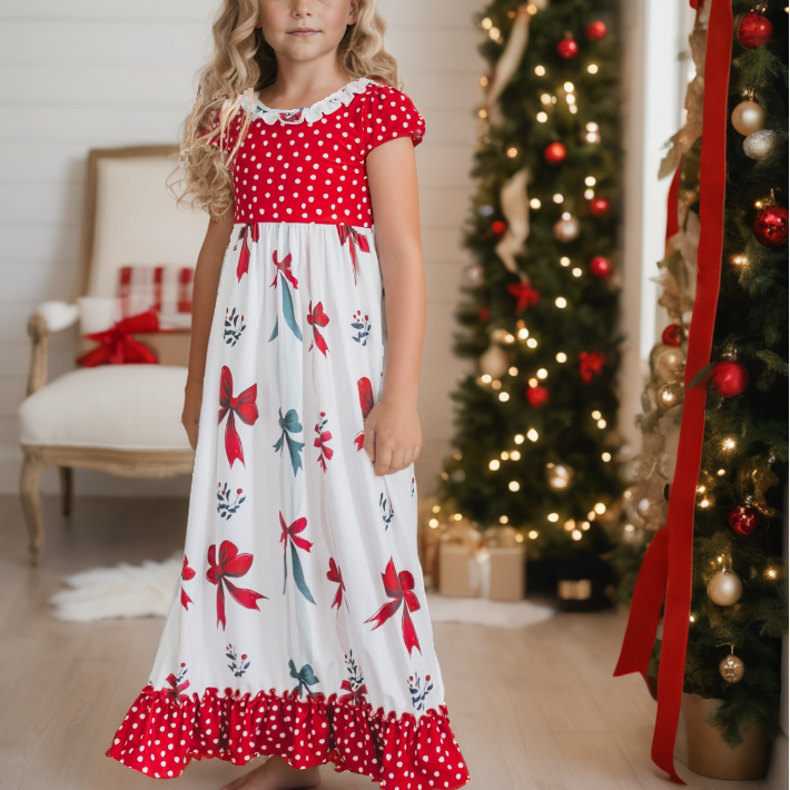 Christmas Bow Lounge Gown