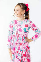 Christmas Cowgirl L/S Pocket Twirl Dress