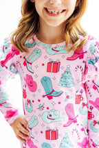 Christmas Cowgirl L/S Ruffle Tee