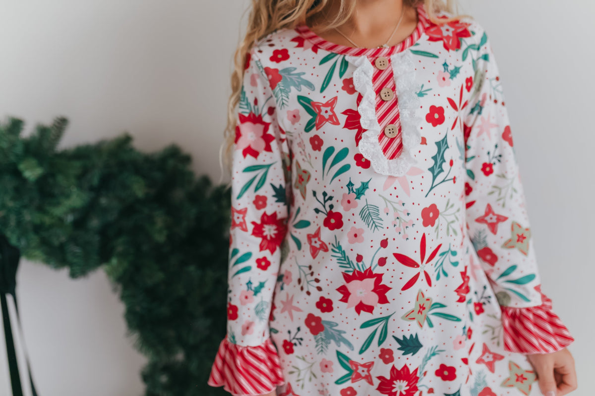 Christmas Flower Lounge Gown