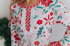 Christmas Flower Lounge Gown