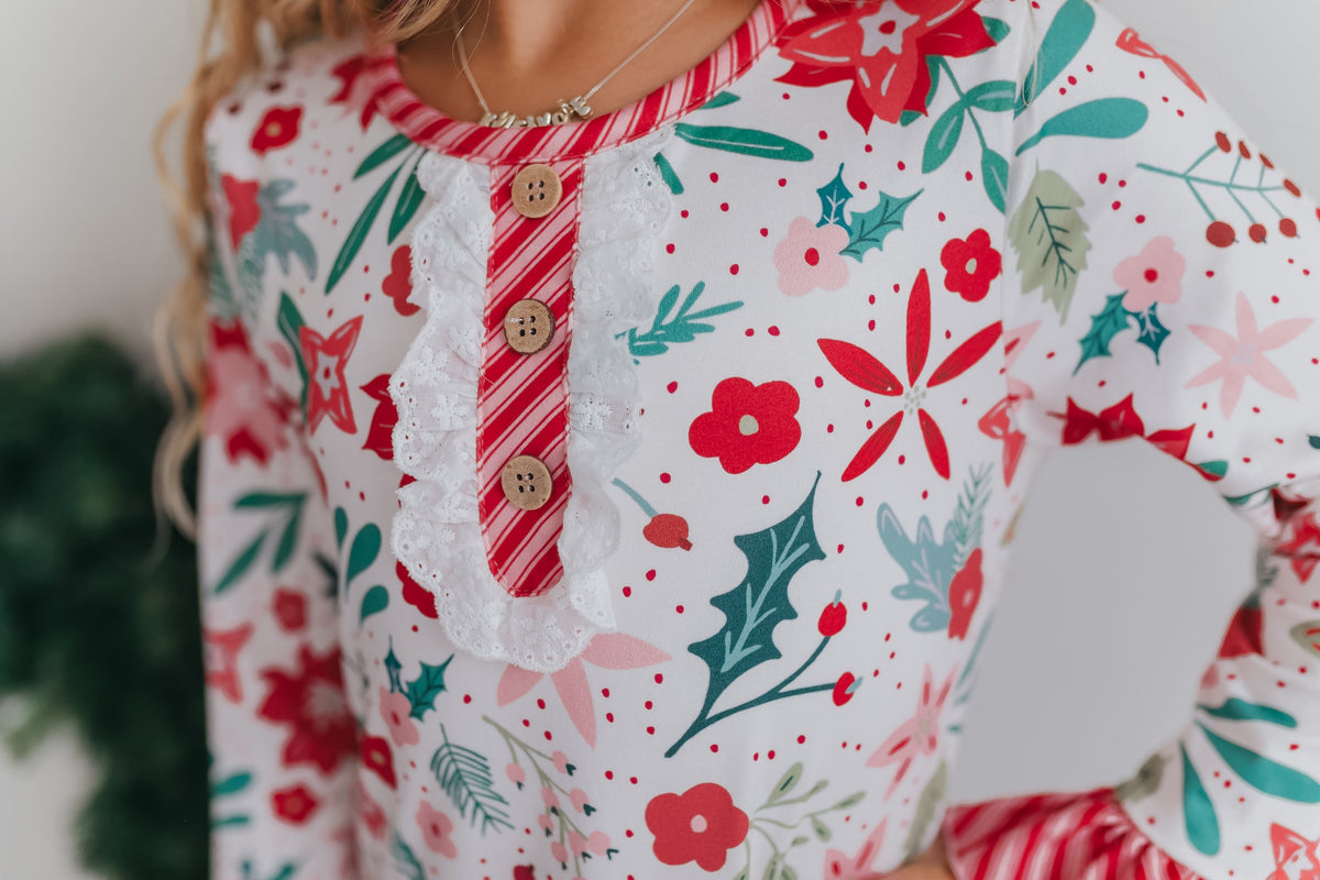 Christmas Flower Lounge Gown