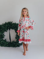 Christmas Flower Lounge Gown