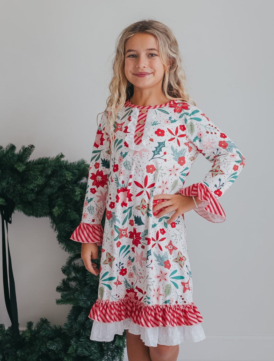 Christmas Flower Lounge Gown