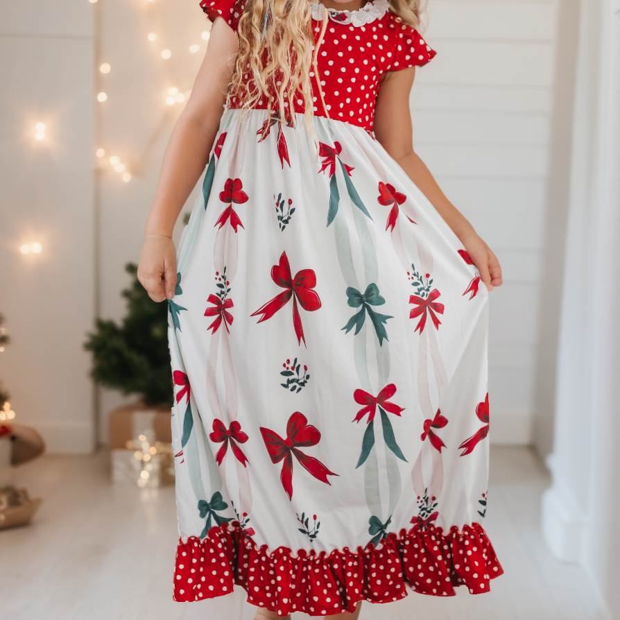 Christmas Bow Lounge Gown