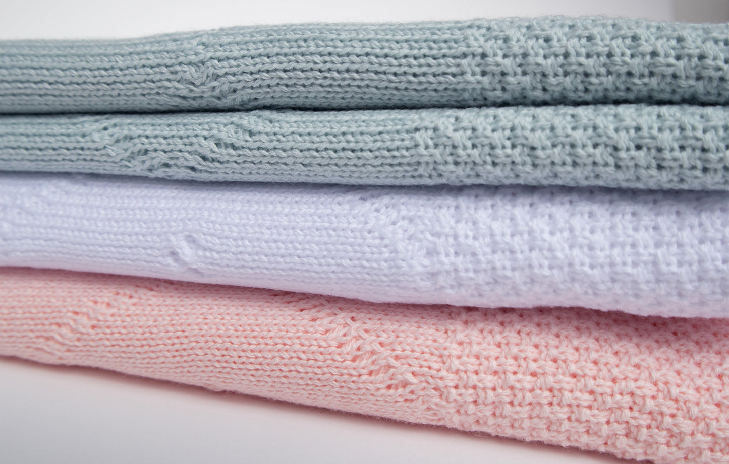 Classic Knit Receiving Blanket, Blue