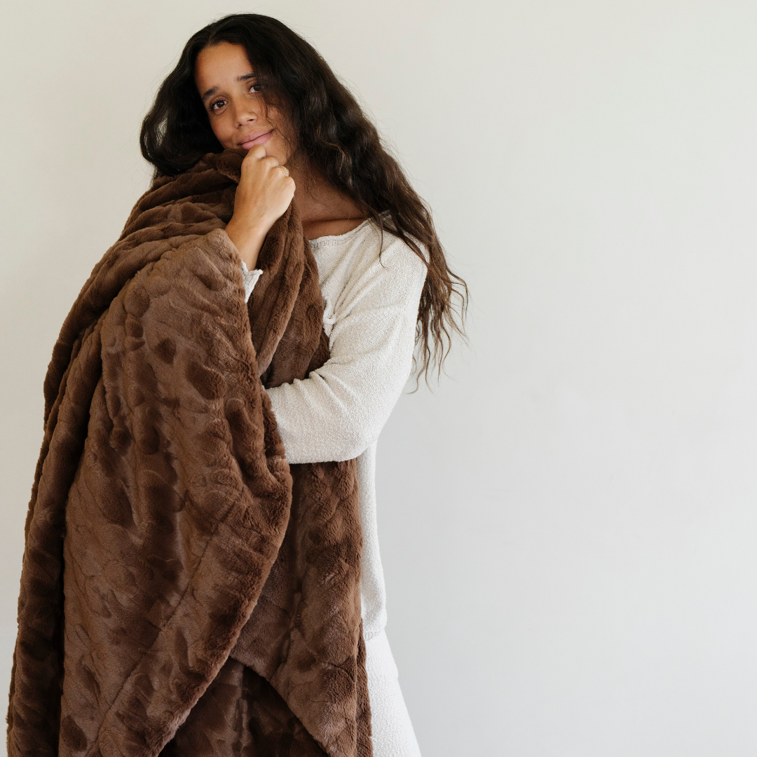 Patterned Faux Fur Throw Blanket