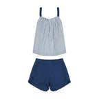 Colette Girls' Top And Short Set Marine Stripe