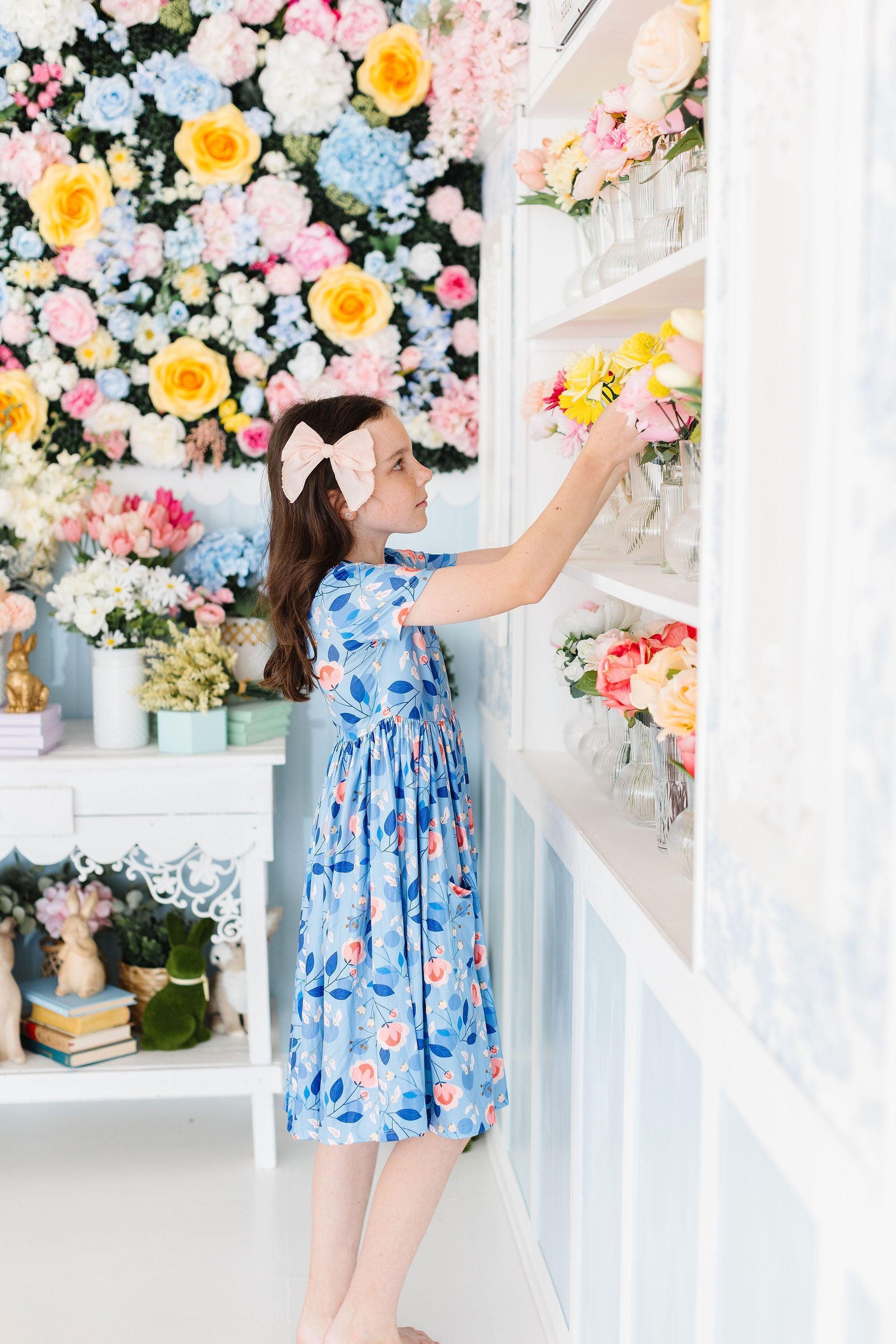 Girls Country Blooms Twirl Dress with Pockets