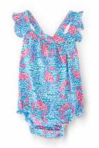 Baby Girl Ruffle Cross Back Romper
