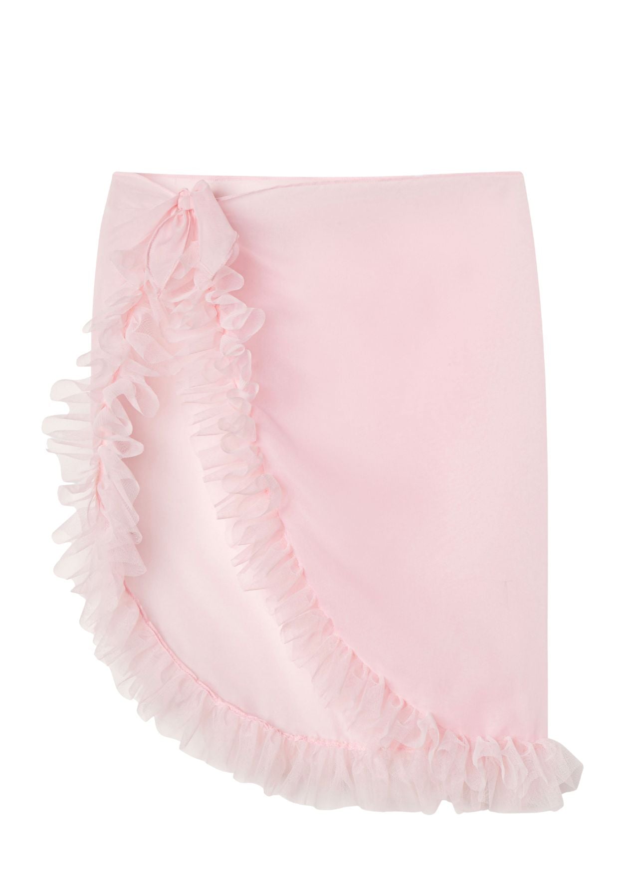 Pink Pareo Skirt Cover-Up with Tulle