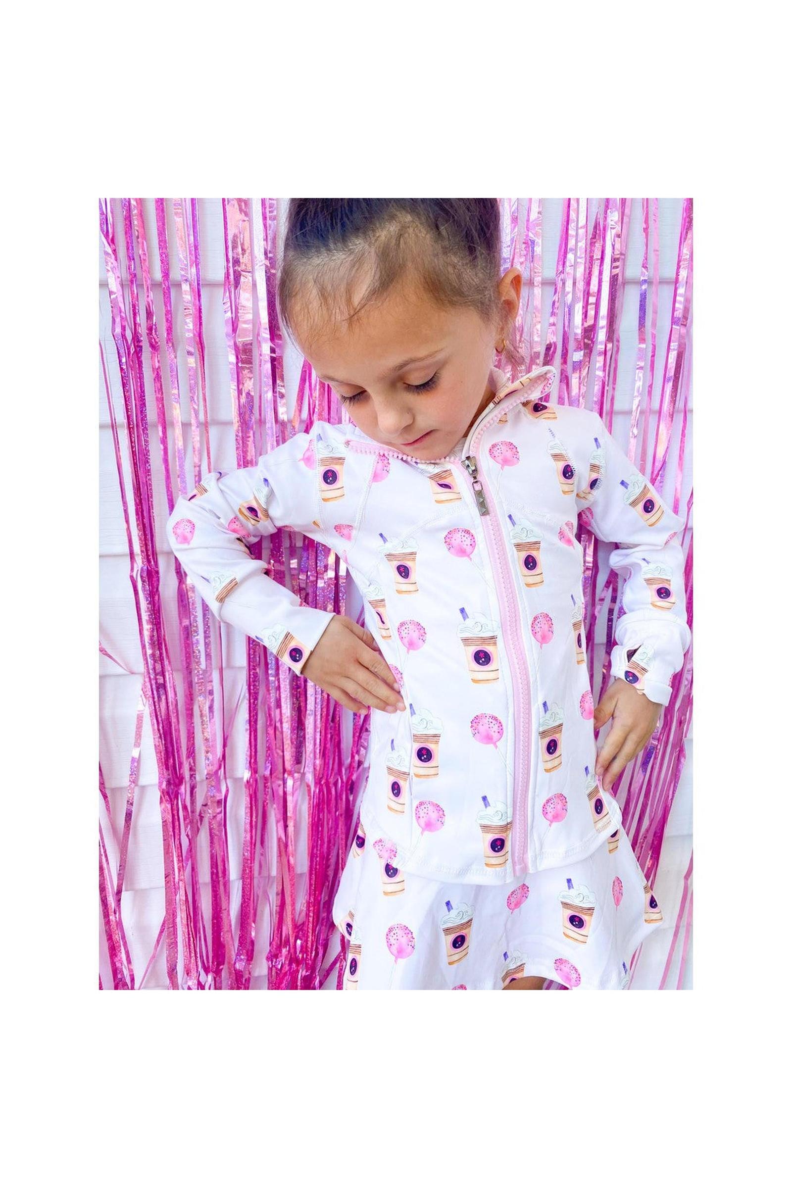 Girls Latte and Cake Pop Print Athletic Jacket