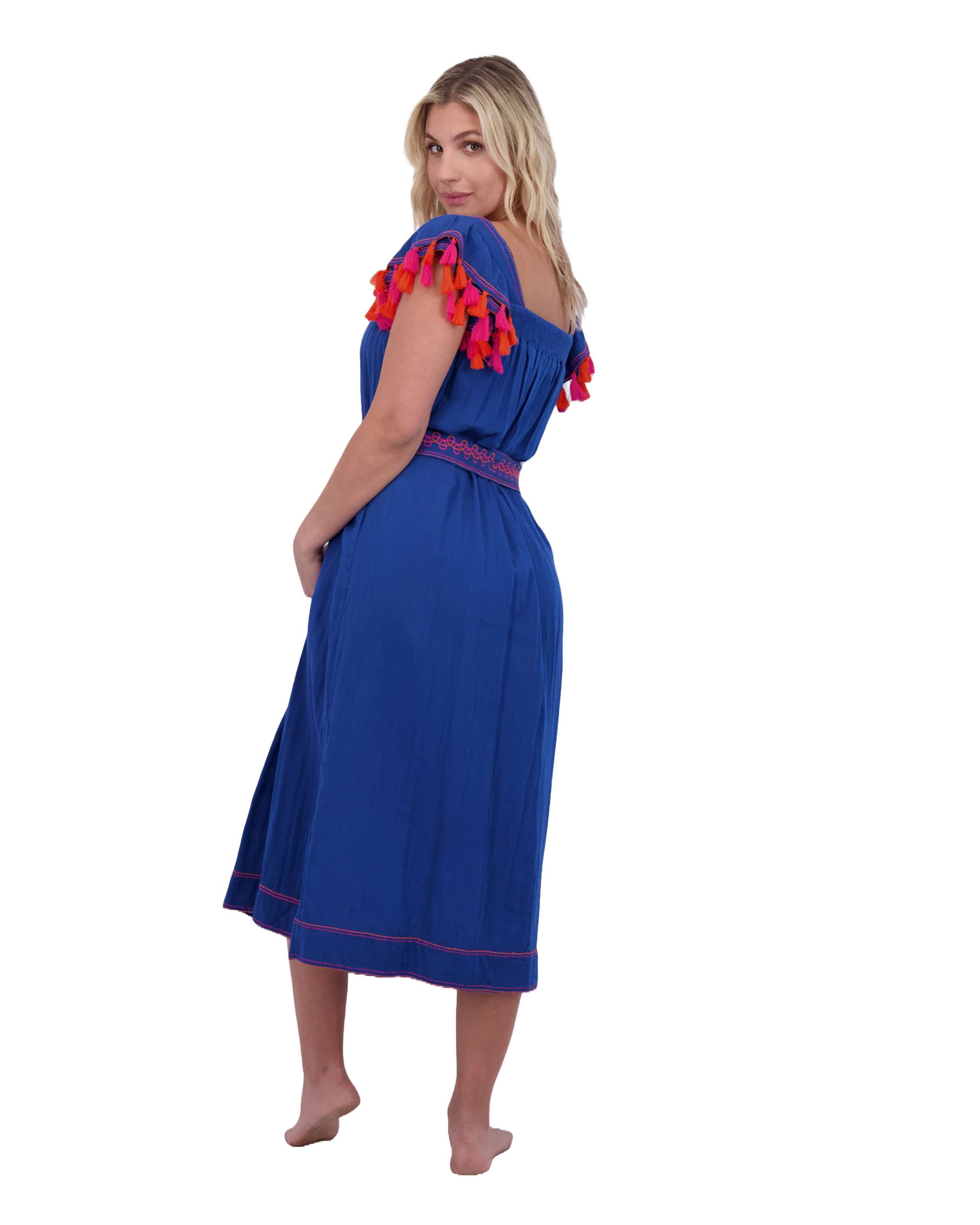 Maxi Sandrine Women's Dress Classic Blue Embroidery
