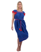 Maxi Sandrine Women's Dress Classic Blue Embroidery