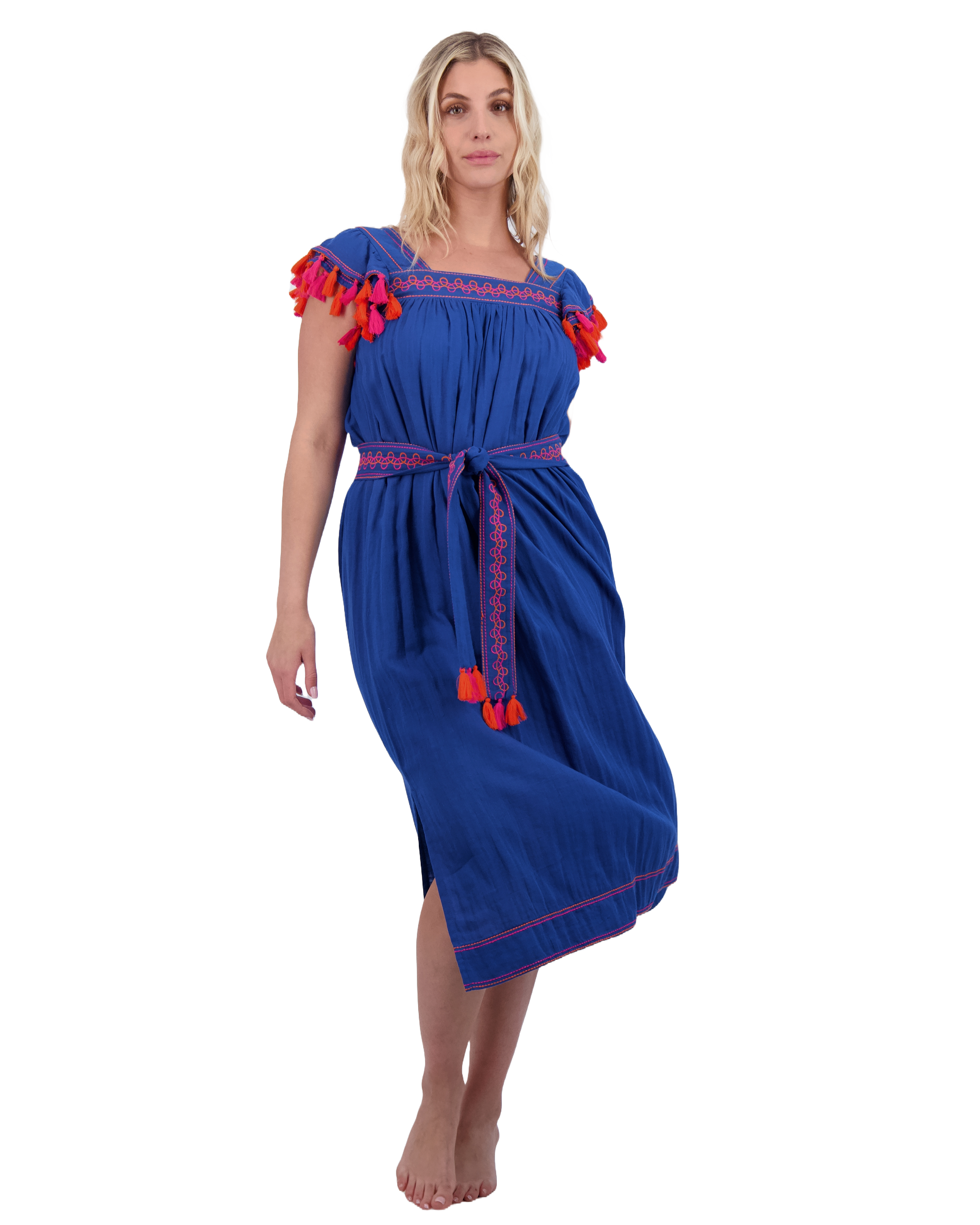 Maxi Sandrine Women's Dress Classic Blue Embroidery
