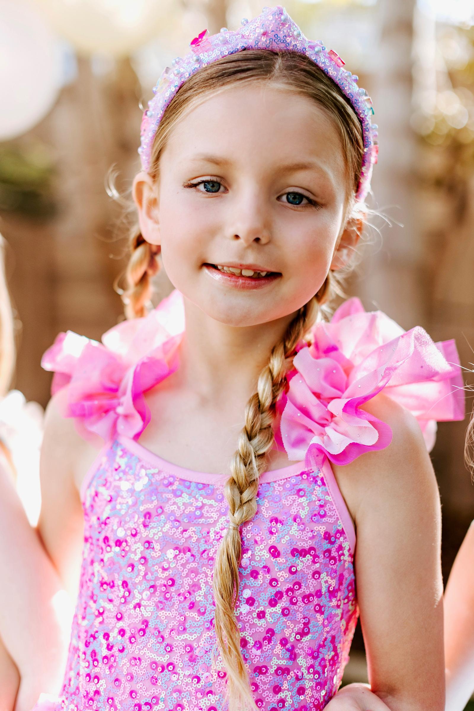 Girls Ombre Pink Sparkle Tulle Dress