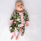Baby Girl Magnolia Bamboo Ruffle Convertible Footie