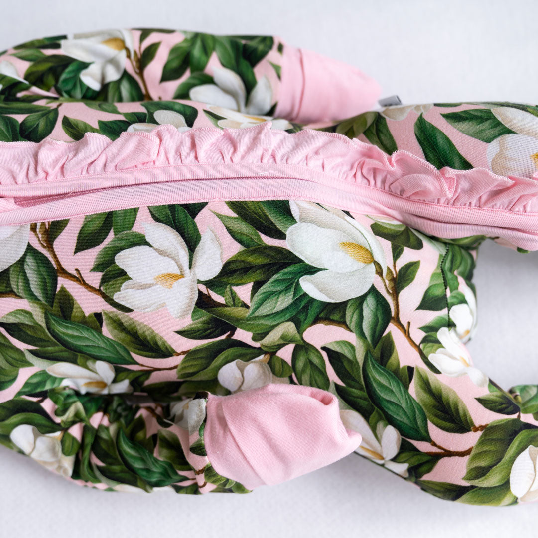 Baby Girl Magnolia Bamboo Ruffle Convertible Footie