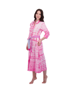 Anais Women's Button Front Shirtdress Hibiscus Shibori