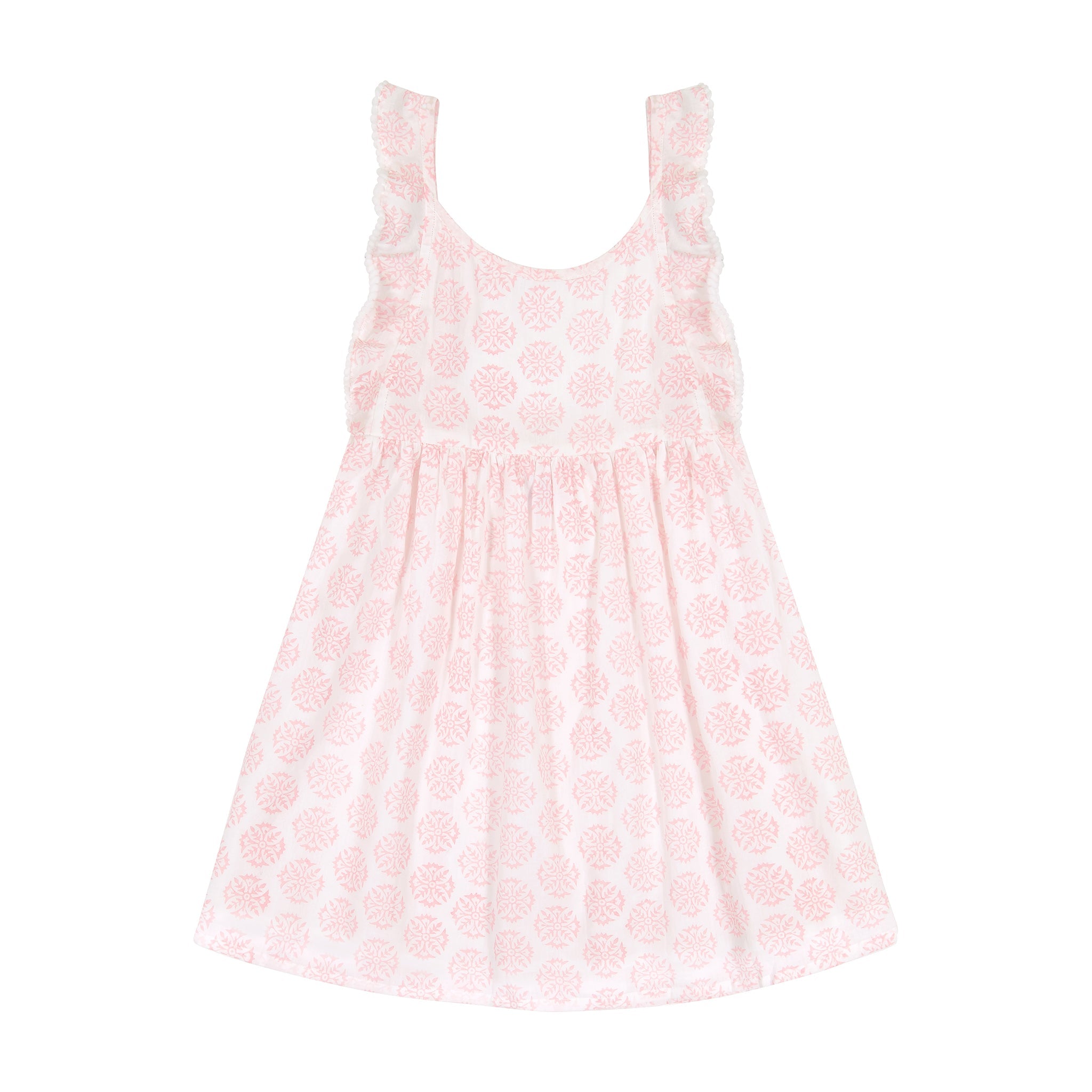 Daphne Girls Flutter Sleeve Dress Pink Star