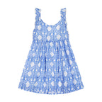 Daphne Girls Flutter Sleeve Dress Farida Blue