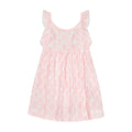 Daphne Girl's Flutter Sleeve Dress Pink Feather