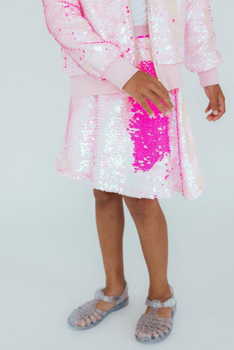 Diva Pink Flip Sequin Twirl Skort