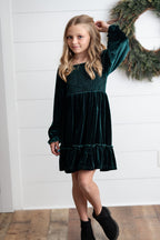 Dark Green Velvet Dress