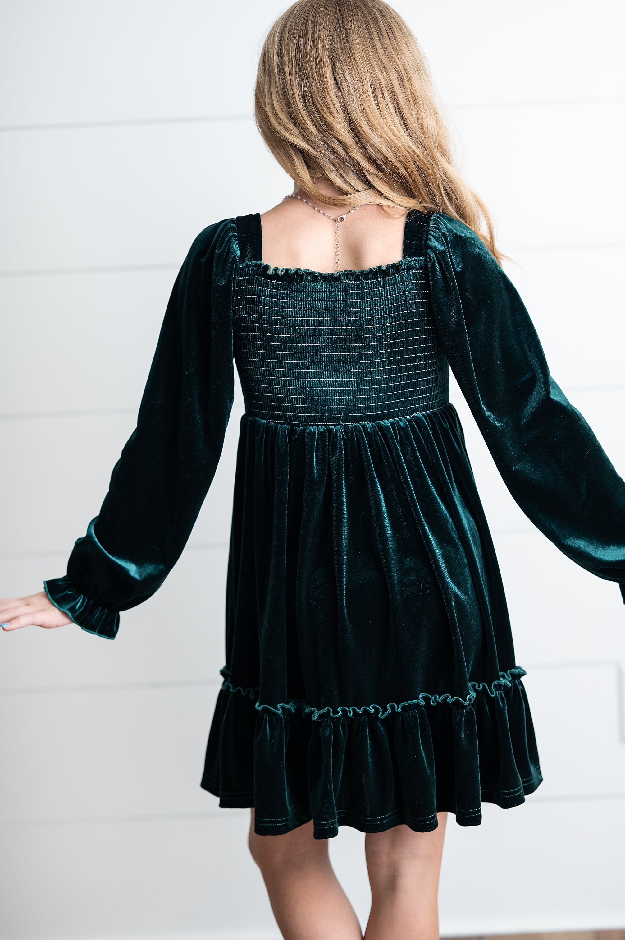 Dark Green Velvet Dress