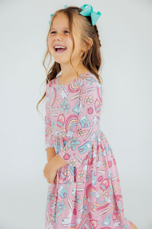 SALE Dream Big Little One 3/4 Pocket Twirl Dress