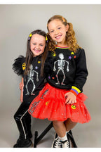 Halloween Skeleton Patched Crewneck