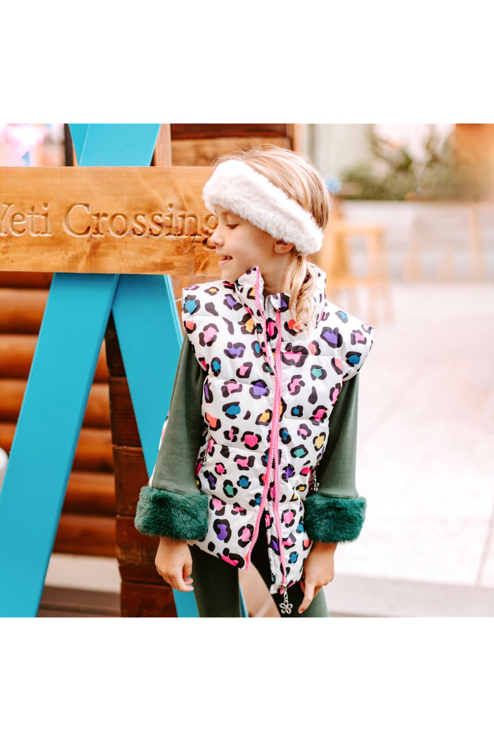 Girls Leopard Print Bubble Vest
