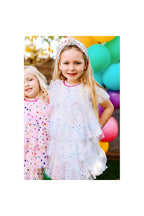 Girls White Sparkler Foil Cake Dress