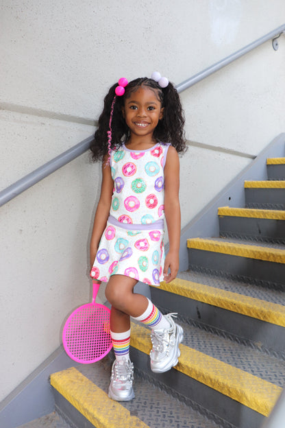 Girls Donut Two-Piece Athletic Tank and Skort Set