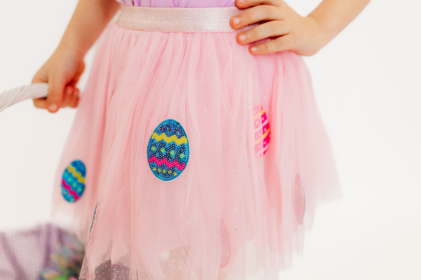 Girls Patched Easter Tulle Skirt