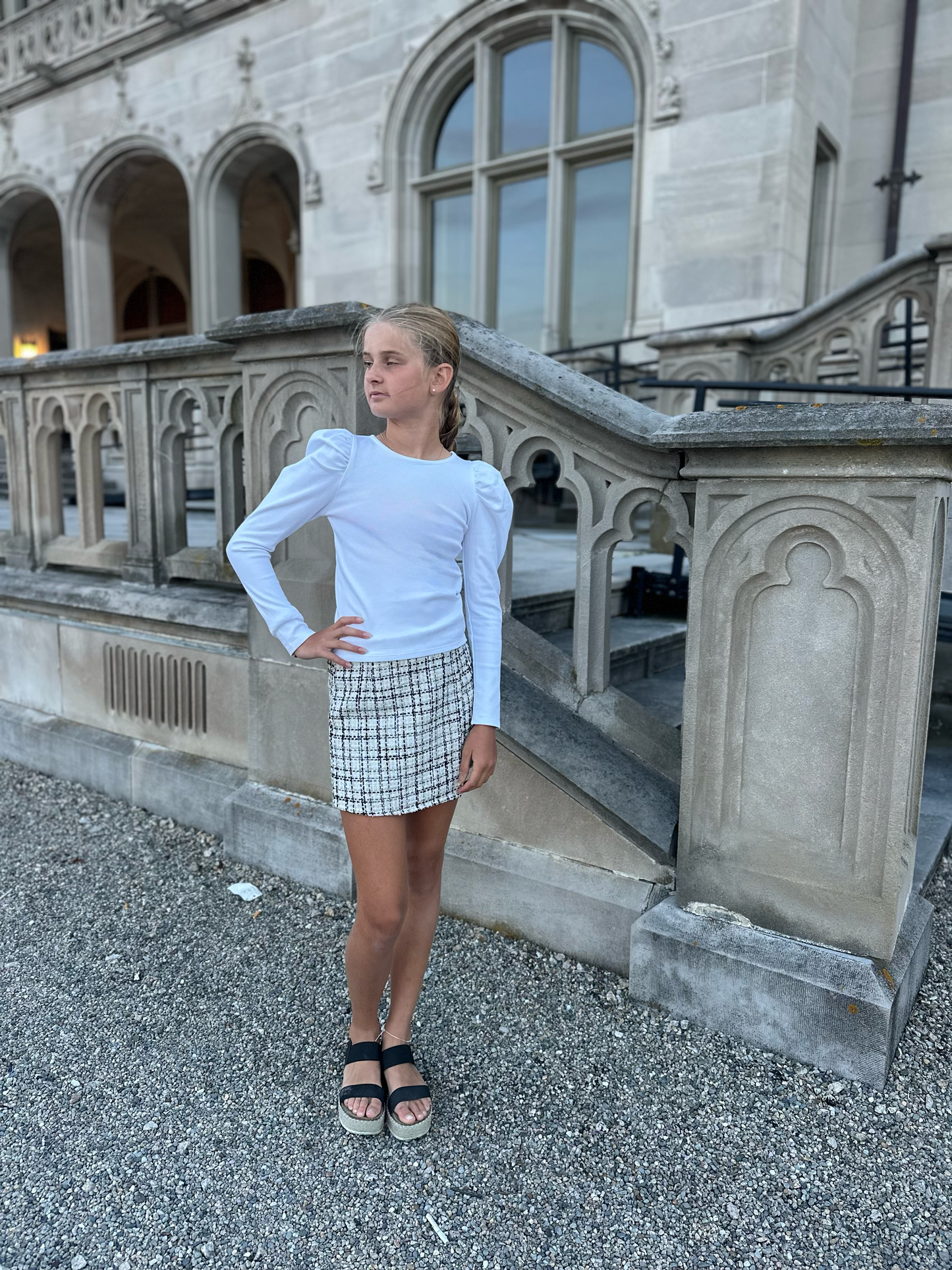 Lavender Tweed Ruffle Skort