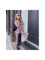 Girls Leopard Athletic Top and Legging Set