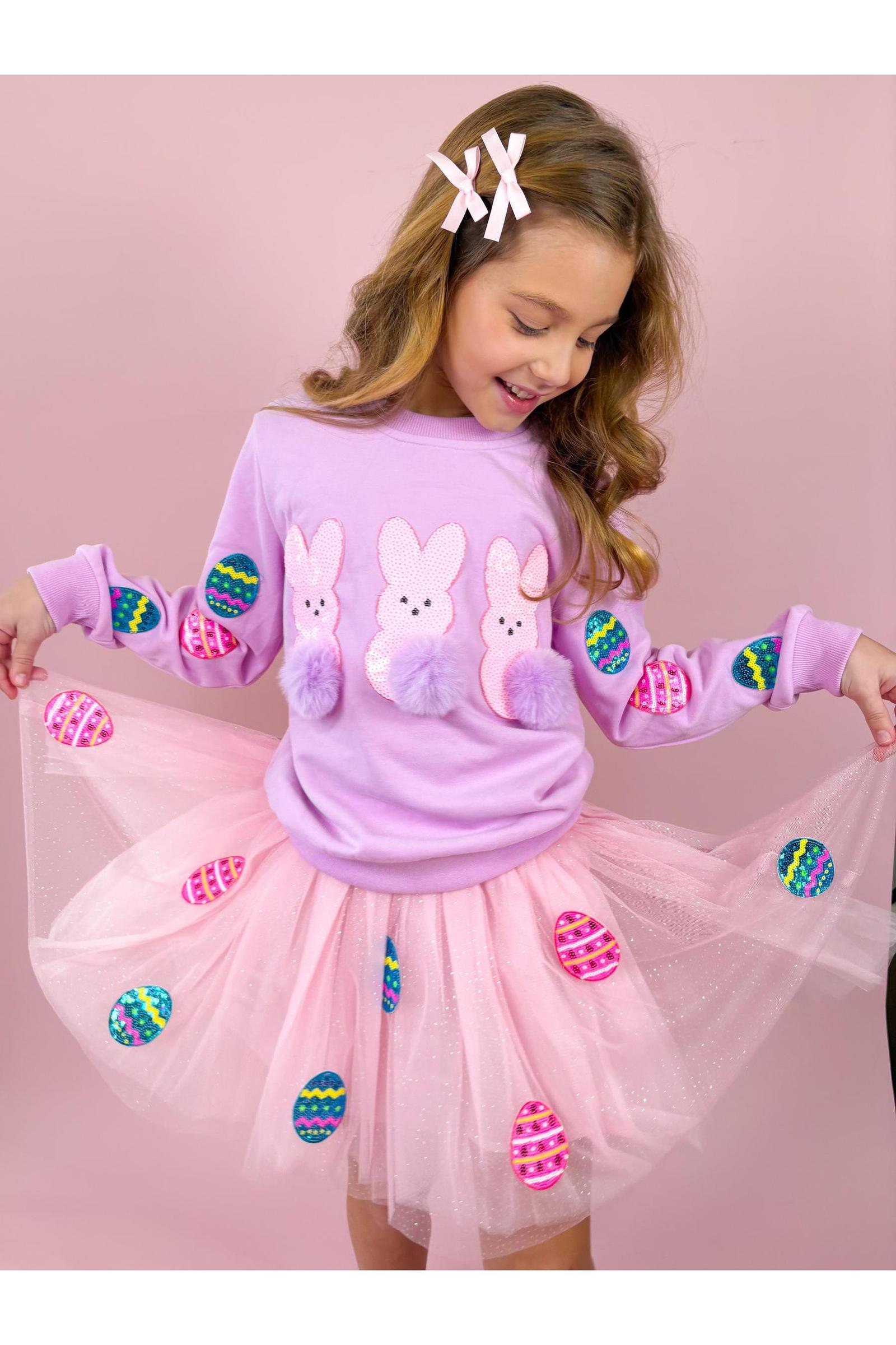 Girls Patched Easter Tulle Skirt